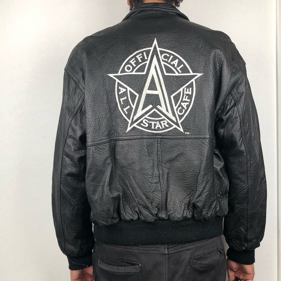 🎲🎲 Vintage Official All-Star Cafe Leather Jacket - Picture 2 of 8